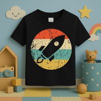 Retro Astronaut Rocket Vintage Space Ship Video Game Toddler T-Shirt