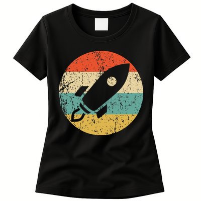 Retro Astronaut Rocket Vintage Space Ship Video Game Womens T-Shirt