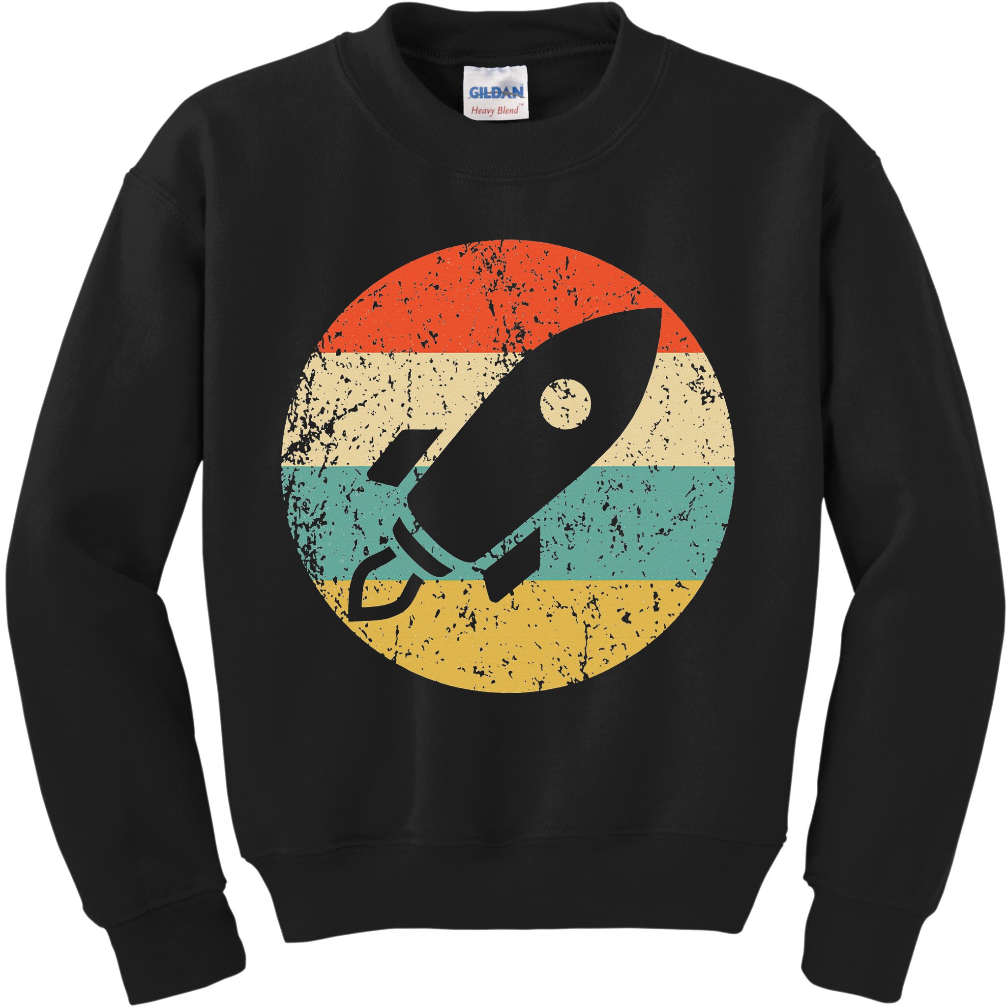 Retro Astronaut Rocket Vintage Space Ship Video Game Kids Sweatshirt