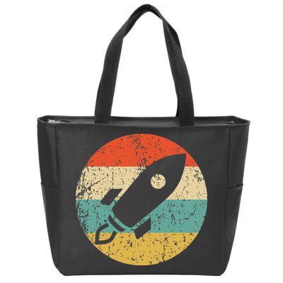 Retro Astronaut Rocket Vintage Space Ship Video Game Zip Tote Bag