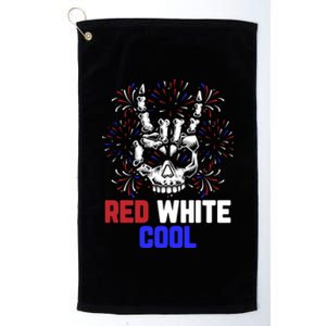 Rock And Roll Skull Hands 4th Of July Spooky Rocker Meaningful Gift Platinum Collection Golf Towel