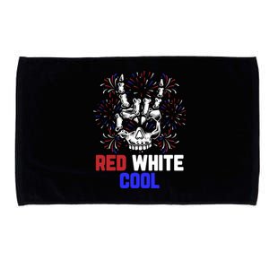 Rock And Roll Skull Hands 4th Of July Spooky Rocker Meaningful Gift Microfiber Hand Towel