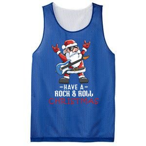 Rock And Roll Guitar Santa Christmas Rock Music Lover Gift Mesh Reversible Basketball Jersey Tank