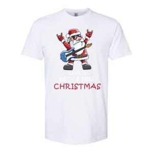 Rock And Roll Guitar Santa Christmas Rock Music Lover Gift Softstyle CVC T-Shirt