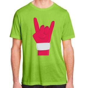 Rock And Roll Hand Santa Christmas Xmas Music Fans Musician Gift Adult ChromaSoft Performance T-Shirt