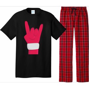 Rock And Roll Hand Santa Christmas Xmas Music Fans Musician Gift Pajama Set