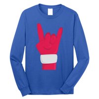 Rock And Roll Hand Santa Christmas Xmas Music Fans Musician Gift Long Sleeve Shirt