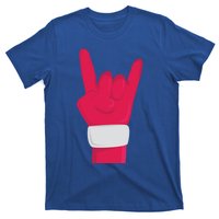 Rock And Roll Hand Santa Christmas Xmas Music Fans Musician Gift T-Shirt