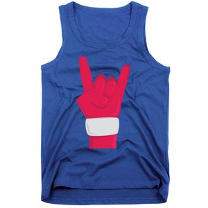 Rock And Roll Hand Santa Christmas Xmas Music Fans Musician Gift Tank Top