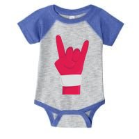 Rock And Roll Hand Santa Christmas Xmas Music Fans Musician Gift Infant Baby Jersey Bodysuit