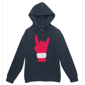 Rock And Roll Hand Santa Christmas Xmas Music Fans Musician Gift Urban Pullover Hoodie