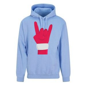 Rock And Roll Hand Santa Christmas Xmas Music Fans Musician Gift Unisex Surf Hoodie