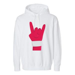 Rock And Roll Hand Santa Christmas Xmas Music Fans Musician Gift Garment-Dyed Fleece Hoodie