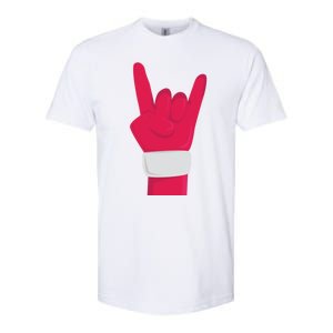 Rock And Roll Hand Santa Christmas Xmas Music Fans Musician Gift Softstyle CVC T-Shirt