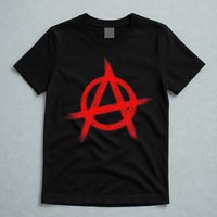 Red Anarchist Symbol Distressed Political Anarchy Rock Star T-Shirt