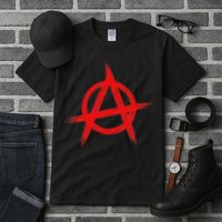 Red Anarchist Symbol Distressed Political Anarchy Rock Star Tall T-Shirt