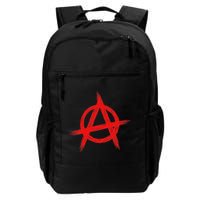 Red Anarchist Symbol Distressed Political Anarchy Rock Star Backpack