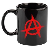 Red Anarchist Symbol Distressed Political Anarchy Rock Star 11oz C Handle Ceramic Mug