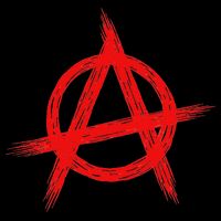 Red Anarchist Symbol Distressed Political Anarchy Rock Star Drawstring Bag