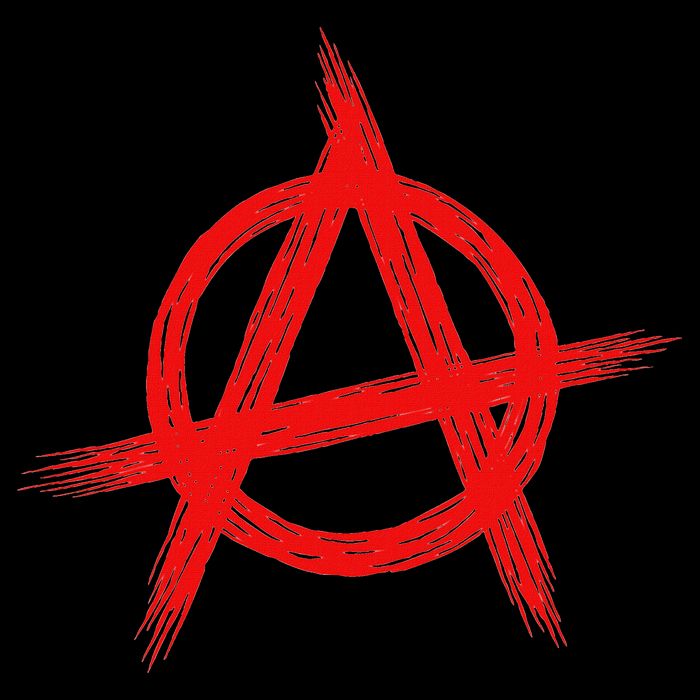 Red Anarchist Symbol Distressed Political Anarchy Rock Star Drawstring Bag