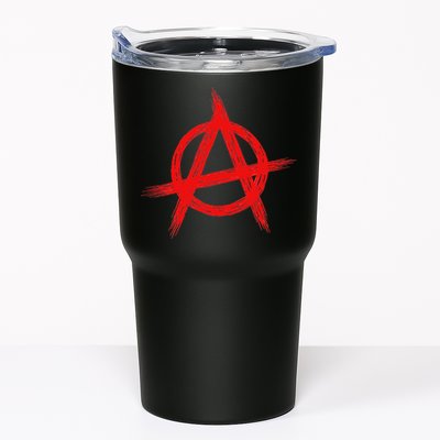 Red Anarchist Symbol Distressed Political Anarchy Rock Star Tumbler