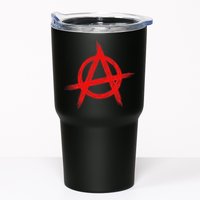 Red Anarchist Symbol Distressed Political Anarchy Rock Star Tumbler