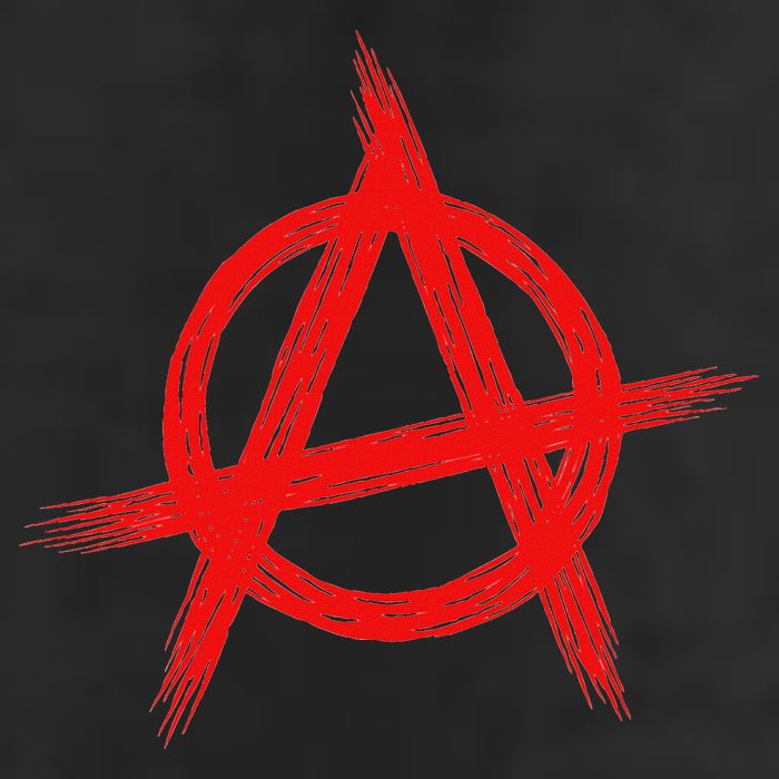 Red Anarchist Symbol Distressed Political Anarchy Rock Star 25L Jumbo Tote