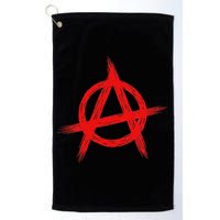 Red Anarchist Symbol Distressed Political Anarchy Rock Star Golf Towel