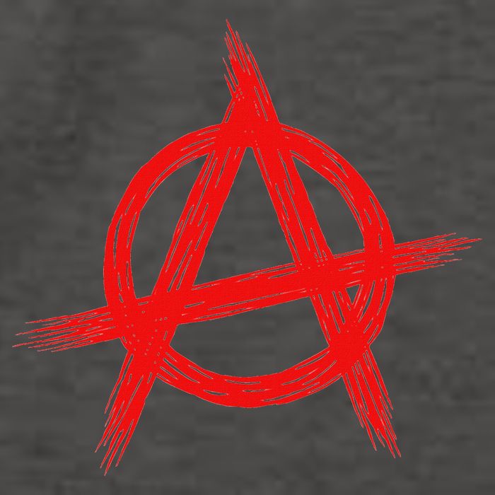 Red Anarchist Symbol Distressed Political Anarchy Rock Star Vector Backpack