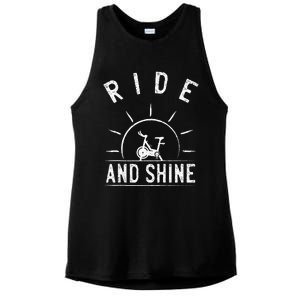 Ride And Shine Funny Indoor Spinning Spin Class Workout Gym Ladies PosiCharge Tri-Blend Wicking Tank