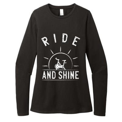 Ride And Shine Funny Indoor Spinning Spin Class Workout Gym Womens CVC Long Sleeve Shirt