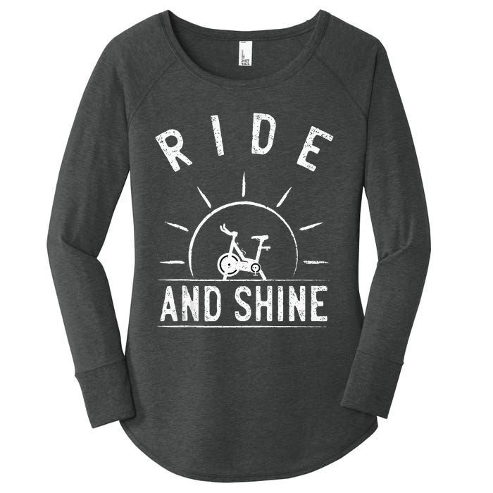 Ride And Shine Funny Indoor Spinning Spin Class Workout Gym Women's Perfect Tri Tunic Long Sleeve Shirt