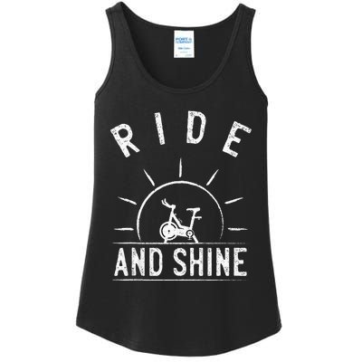 Ride And Shine Funny Indoor Spinning Spin Class Workout Gym Ladies Essential Tank