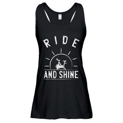 Ride And Shine Funny Indoor Spinning Spin Class Workout Gym Ladies Essential Flowy Tank