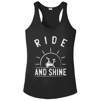 Ride And Shine Funny Indoor Spinning Spin Class Workout Gym Ladies PosiCharge Competitor Racerback Tank