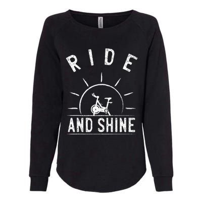 Ride And Shine Funny Indoor Spinning Spin Class Workout Gym Womens California Wash Sweatshirt