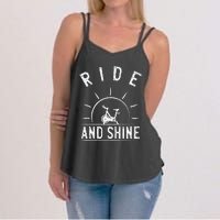 Ride And Shine Funny Indoor Spinning Spin Class Workout Gym Women's Strappy Tank