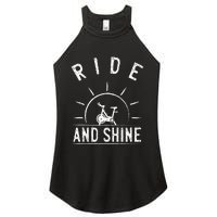 Ride And Shine Funny Indoor Spinning Spin Class Workout Gym Women's Perfect Tri Rocker Tank