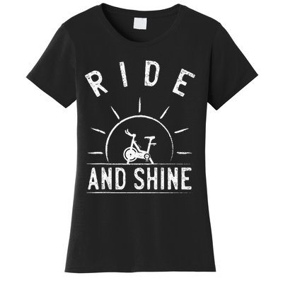 Ride And Shine Funny Indoor Spinning Spin Class Workout Gym Women's T-Shirt