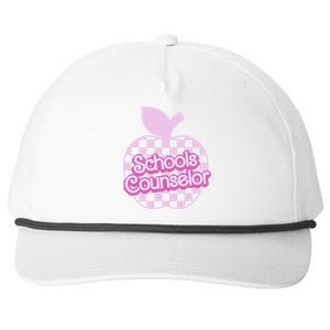 Retro Apple School Counselor Groovy Teacher Back To School Snapback Five-Panel Rope Hat