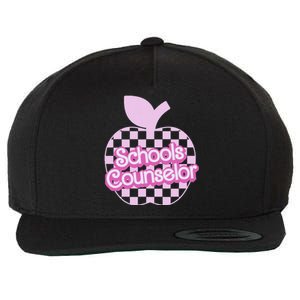 Retro Apple School Counselor Groovy Teacher Back To School Wool Snapback Cap