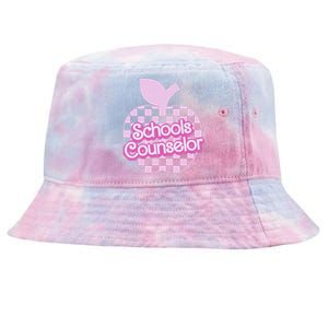 Retro Apple School Counselor Groovy Teacher Back To School Tie-Dyed Bucket Hat