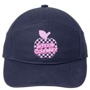 Retro Apple School Counselor Groovy Teacher Back To School 7-Panel Snapback Hat