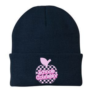 Retro Apple School Counselor Groovy Teacher Back To School Knit Cap Winter Beanie