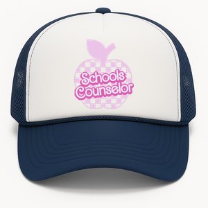 Retro Apple School Counselor Groovy Teacher Back To School Trucker Hat