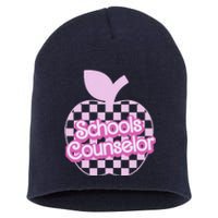 Retro Apple School Counselor Groovy Teacher Back To School Short Acrylic Beanie