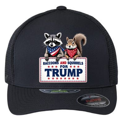 Raccoons And Squirrels For Trump Flexfit Unipanel Trucker Cap