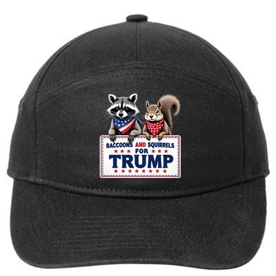 Raccoons And Squirrels For Trump 7-Panel Snapback Hat