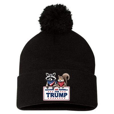 Raccoons And Squirrels For Trump Pom Pom 12in Knit Beanie