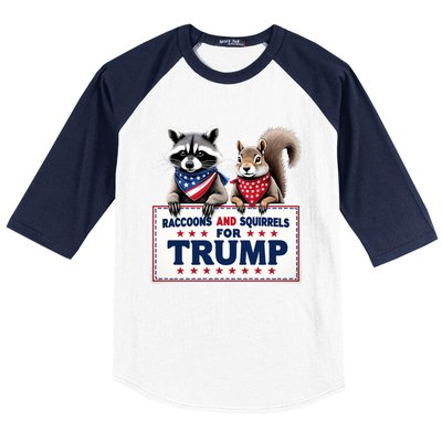 Raccoons And Squirrels For Trump Baseball Sleeve Shirt